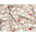 Ткань Gütermann Circus (белые слоны на бежевом) - Фото №1