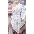 Ткань Gütermann Portofino (голубой и бежевый ажурный узор на белом) - Фото №2