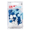 Кнопки Prym Love  "Color Snaps" круглые белые, голубые, синие 