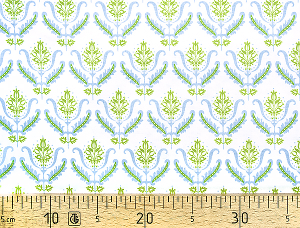 Ткань Gütermann Notting Hill (салатово-голубой цветочный узор) 