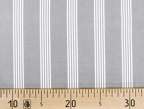 Ткань Gütermann Long Island (серый/белые полосы) 