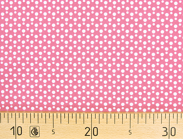 Ткань Gütermann Portofino (ярко-розовый в белый горошек) 
