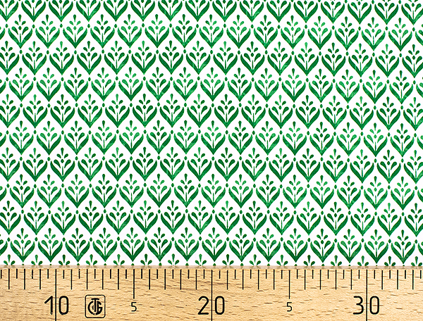 Ткань Gütermann Blooms (зеленый узор на белом) 