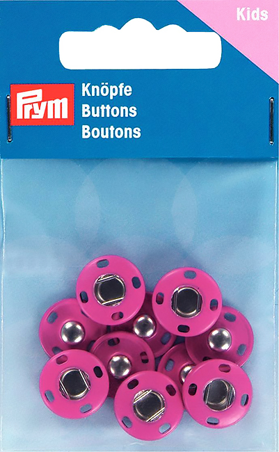 Пришивные кнопки 14мм (5 шт) ярко-розовые 