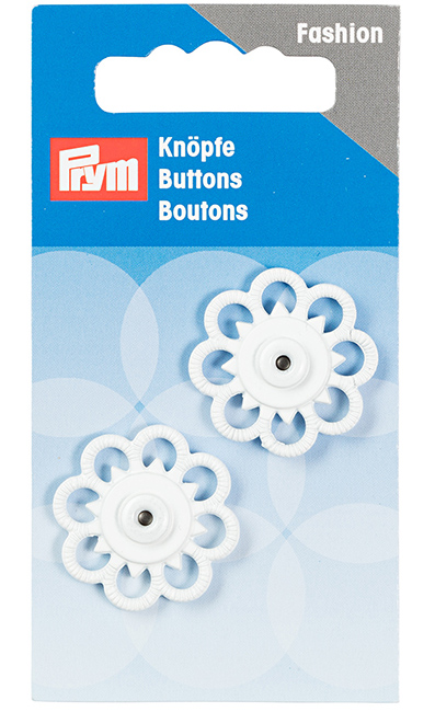 Пришивные кнопки Цветок 25мм (2 шт) белые 