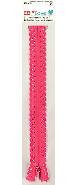 Молния Prym Love S11 декоративная потайная 40 см ярко-розовая 