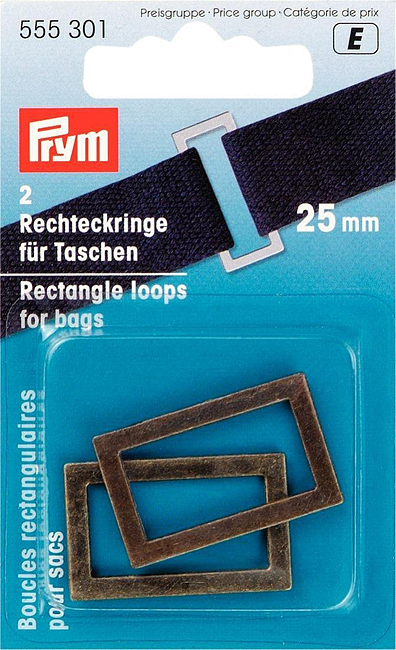 Прямоугольные кольца для сумок 25мм цвет состаренной латуни 