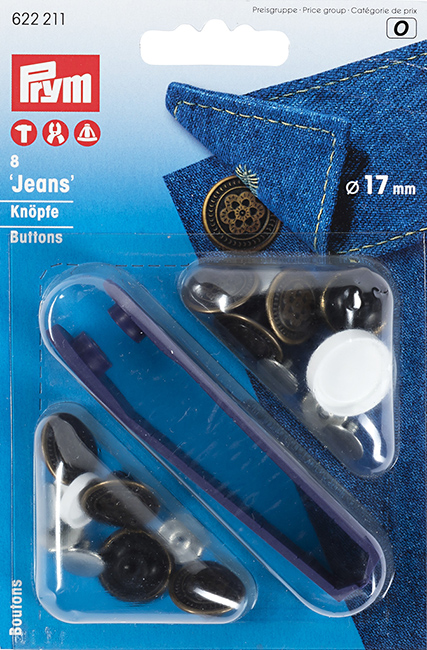 Кнопки "Jeans" латунь 17мм (8шт) 