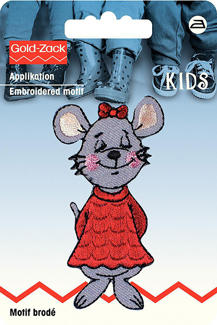 Аппликация мышь-девочка красный 