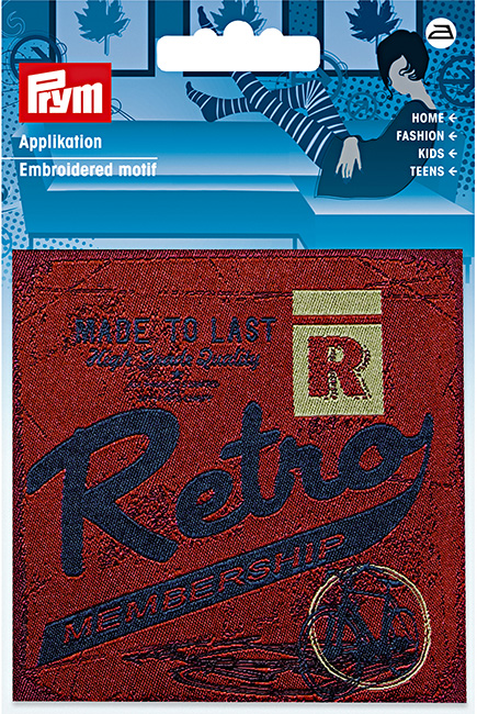 Аппликация Retro красный/темно-синий 90х90мм 