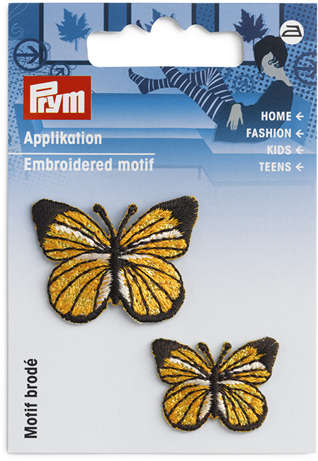 Аппликация Бабочки желтые 25х35мм, 20х26мм (2шт) 