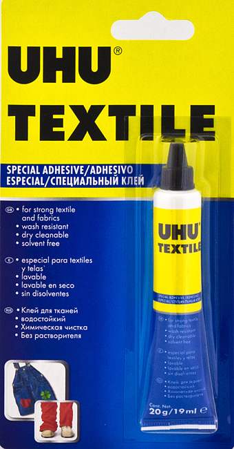 Клей UHU Textil для ткани 19 мл 