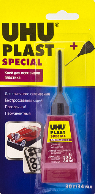 Клей UHU Plast Special для пластика 34мл 