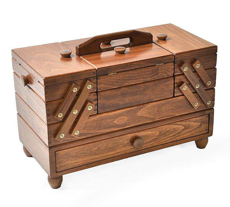 Шкатулка буковая 4-х ярусная светло-коричневая 45х24х32