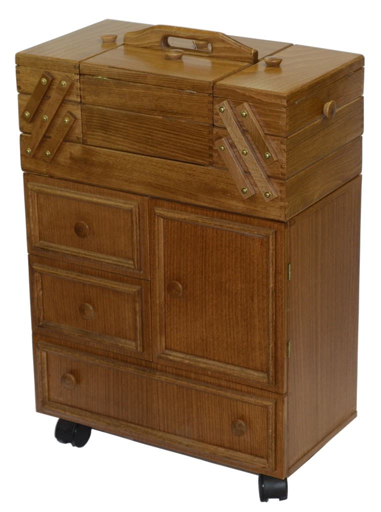 Шкатулка буковая напольная 6-ти ярусная коричневая 50х28х73