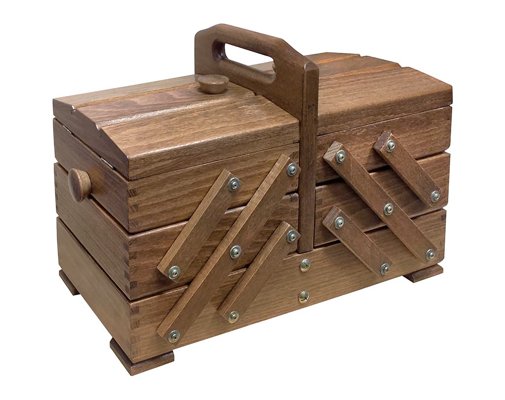 Шкатулка буковая 3-х ярусная, коричневая, 34х16х28