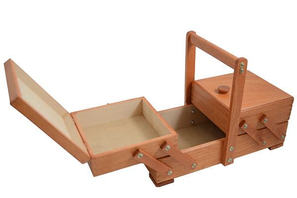 Шкатулка буковая 2-х ярусная слива 34х20х25 - №1