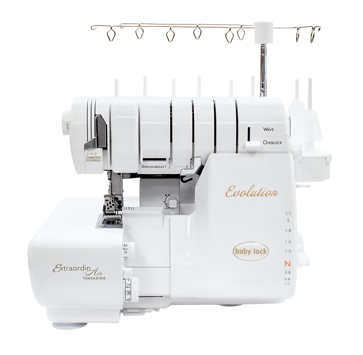8-ми (4, 3, 2-x) - ниточный оверлок + 3-х игольная 4-х ниточная плоскошовная машина (коверлок) BabyLock Evolution BLE8W-2 - №1