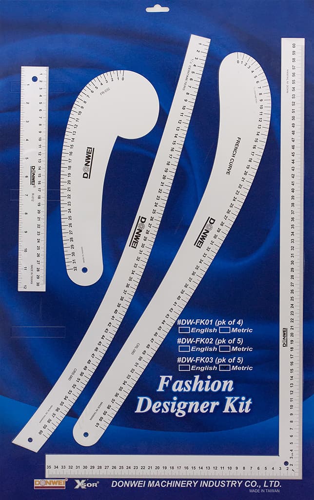 Набор лекал и линеек, алюминий, 5шт