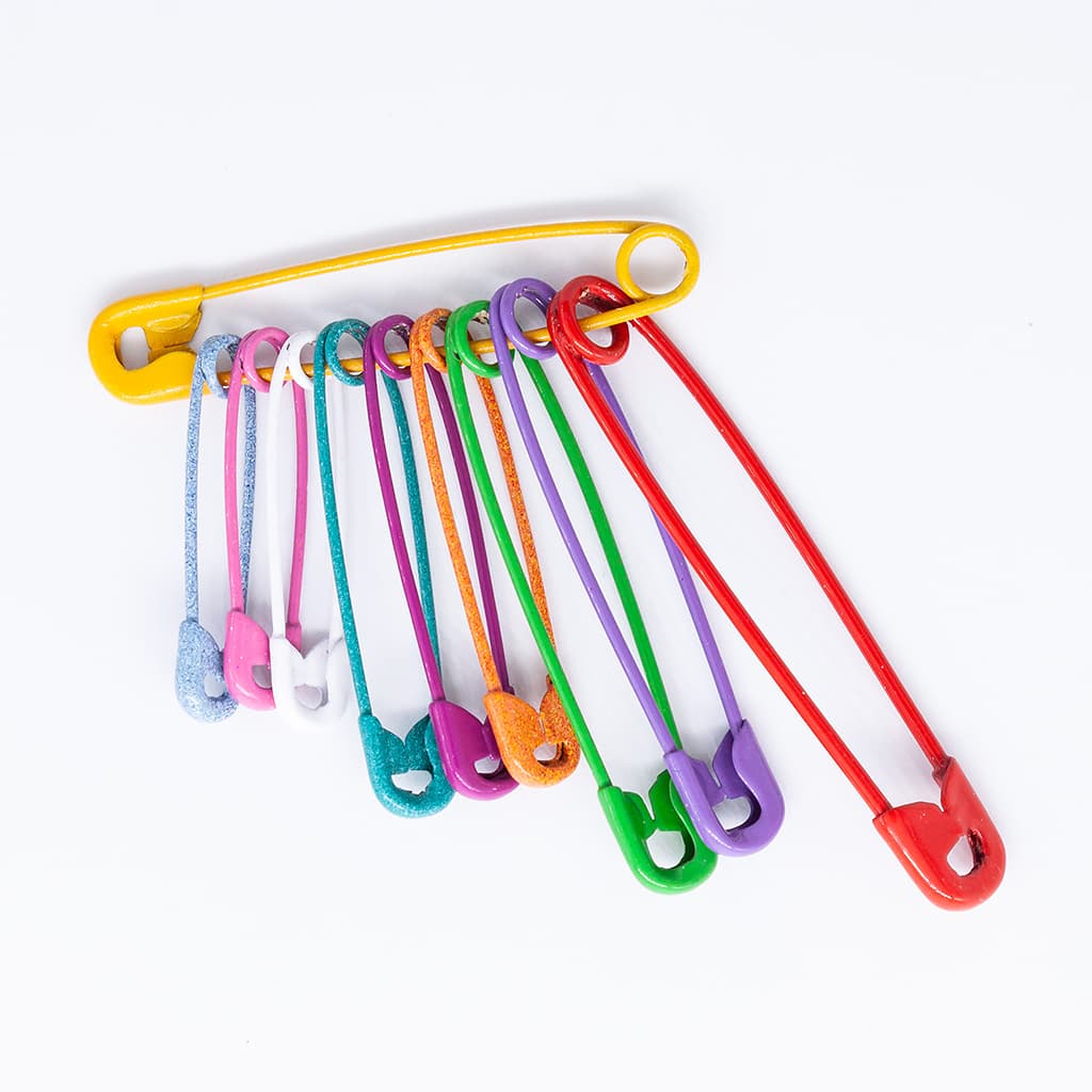 Набор английских булавок 28/35/44/55мм, цветные, 10 шт - №1