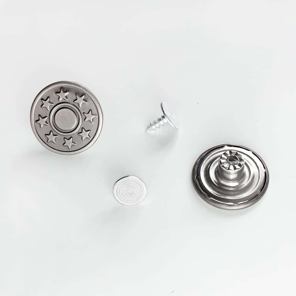 Пуговицы для джинсов 20мм под никель, 5 шт - №1