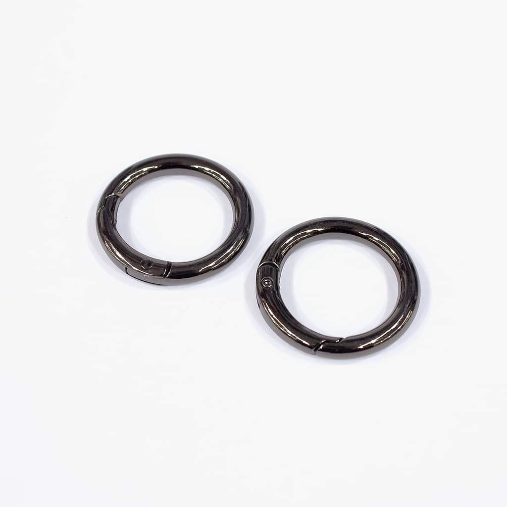 Карабины "кольца" 25мм, черные, 2 шт - №1