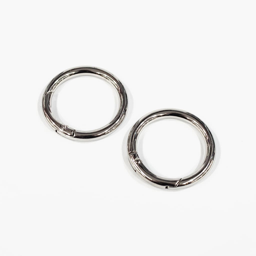 Карабины "кольца" 32мм, серебристые, 2 шт - №1