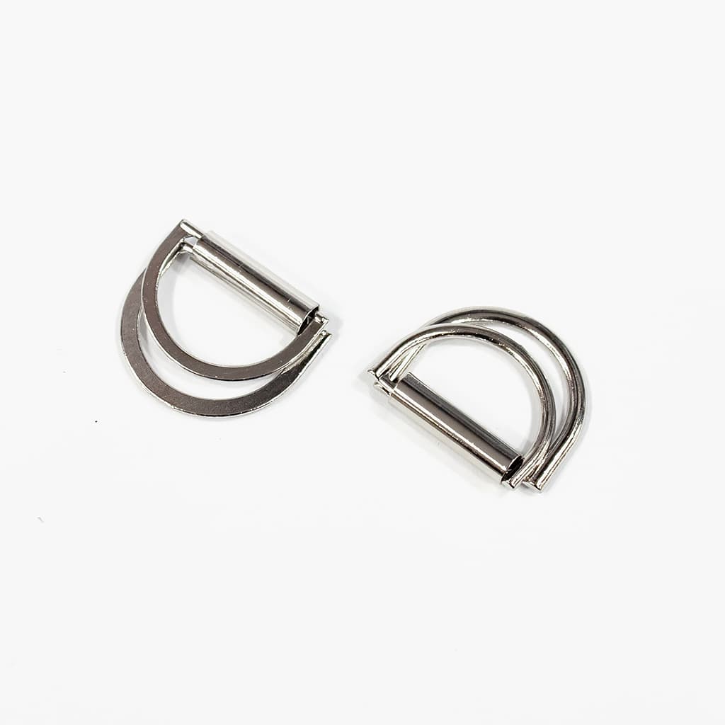 Полукольца двойные 20мм, серебристые, 2 шт - №1