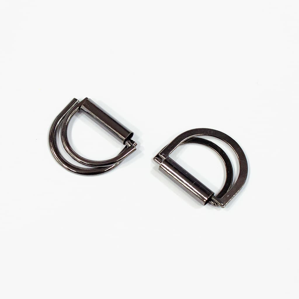 Полукольца двойные 20мм, черные, 2 шт - №1