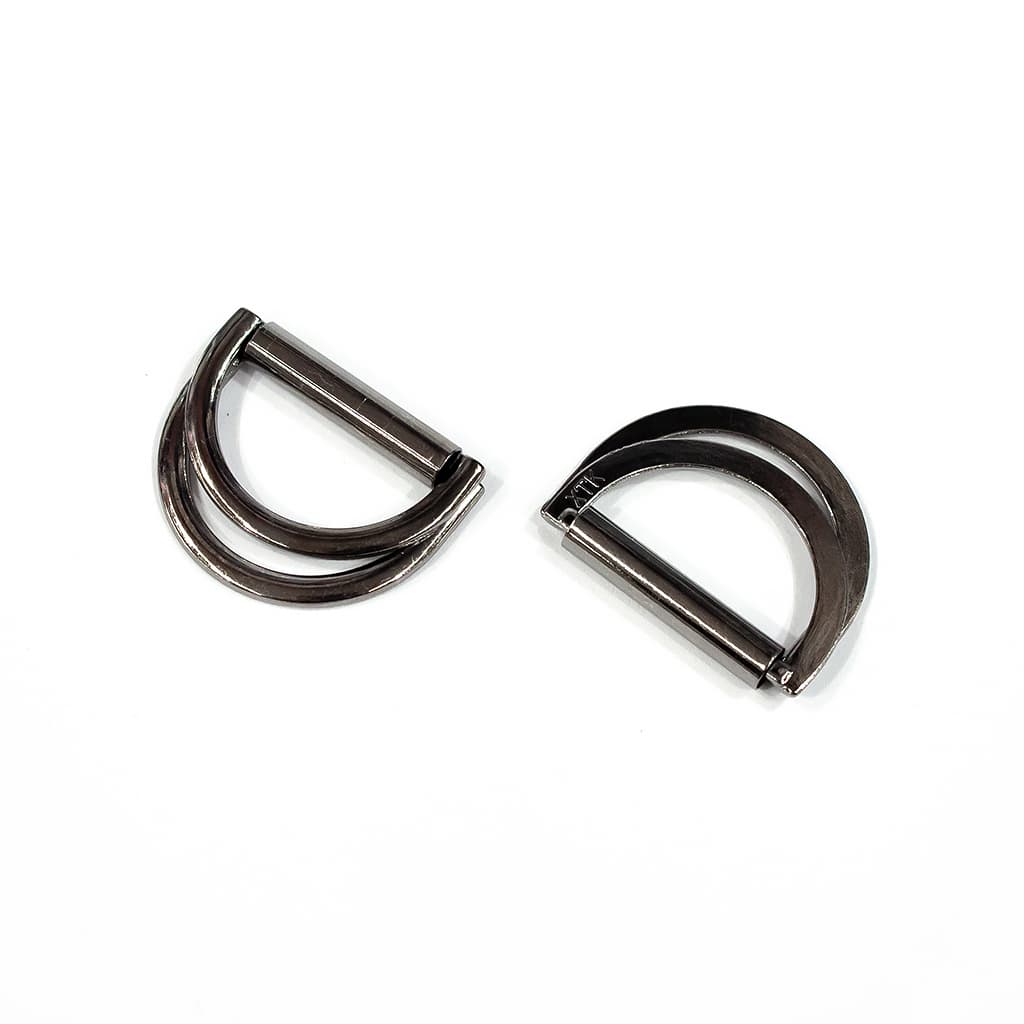 Полукольца двойные 25мм, черные, 2 шт - №1