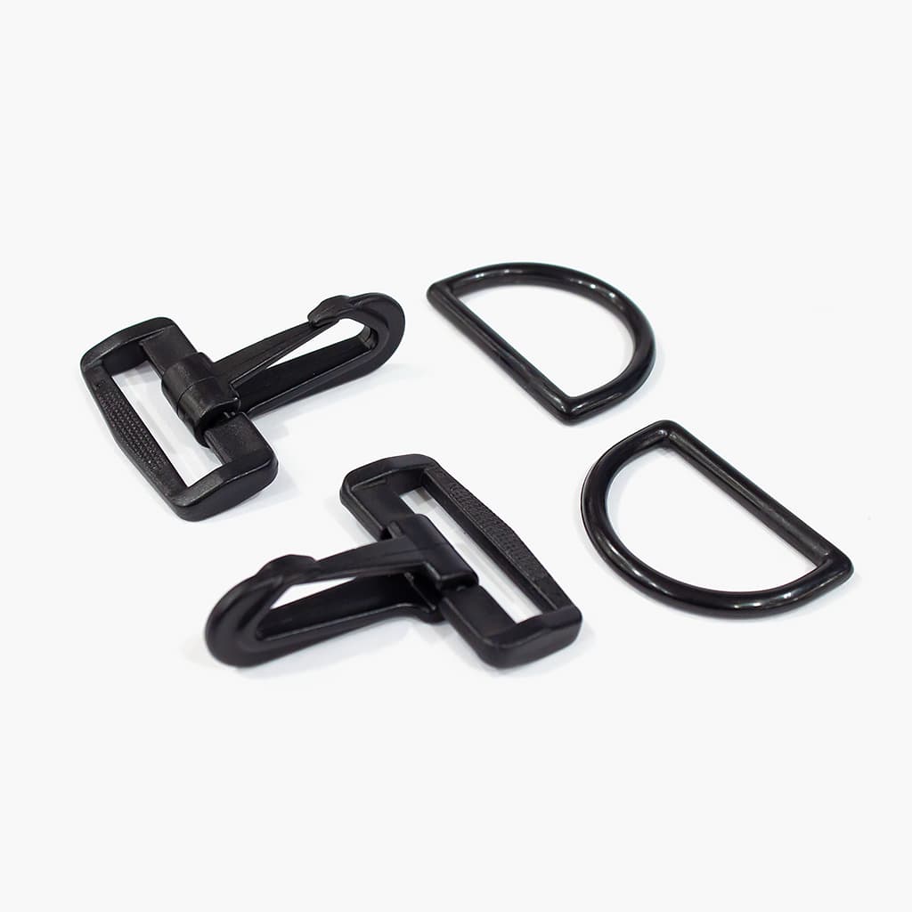 Набор фурнитуры для сумок (2 карабина + 2 полукольца), 38мм - №1