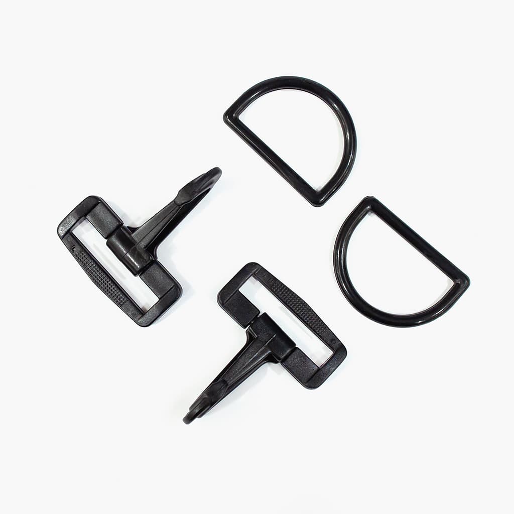 Набор фурнитуры для сумок (2 карабина + 2 полукольца), 38мм - №2