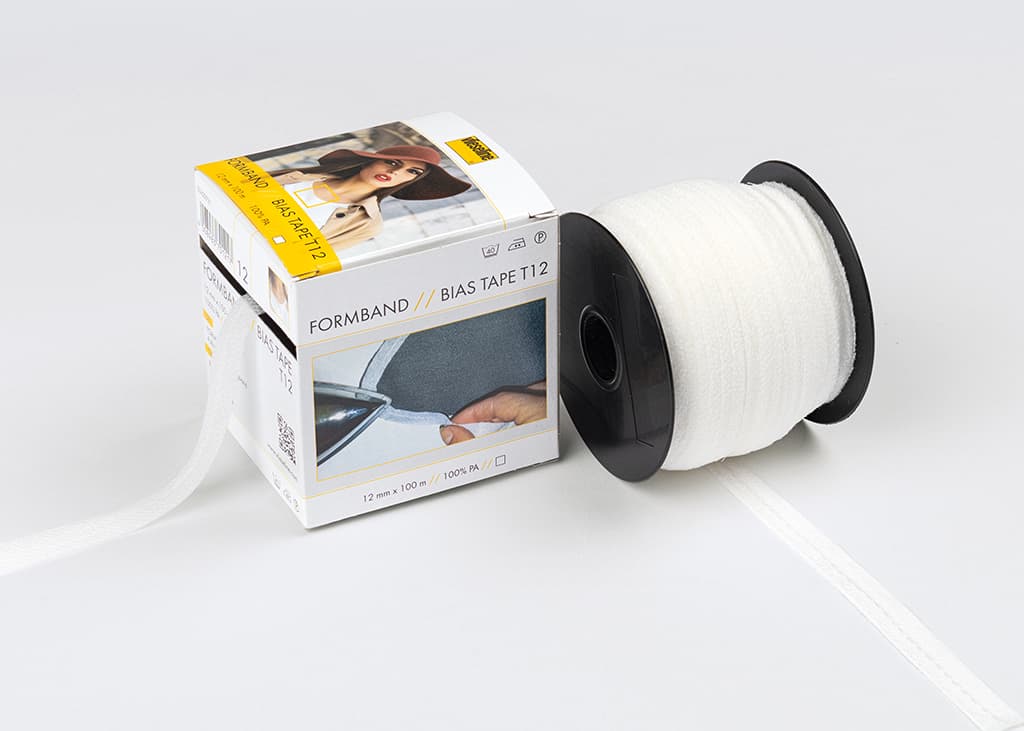 Лента клеевая с прострочкой Formband Клеевая лента для округлых срезов, белый