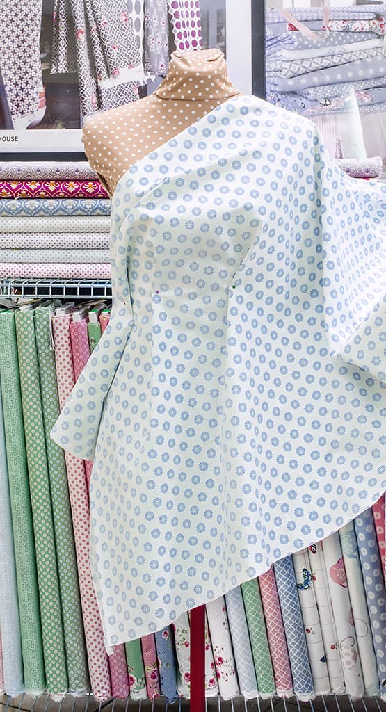 Ткань Gütermann Summer Loft (голубые ромашки на белом) - №2