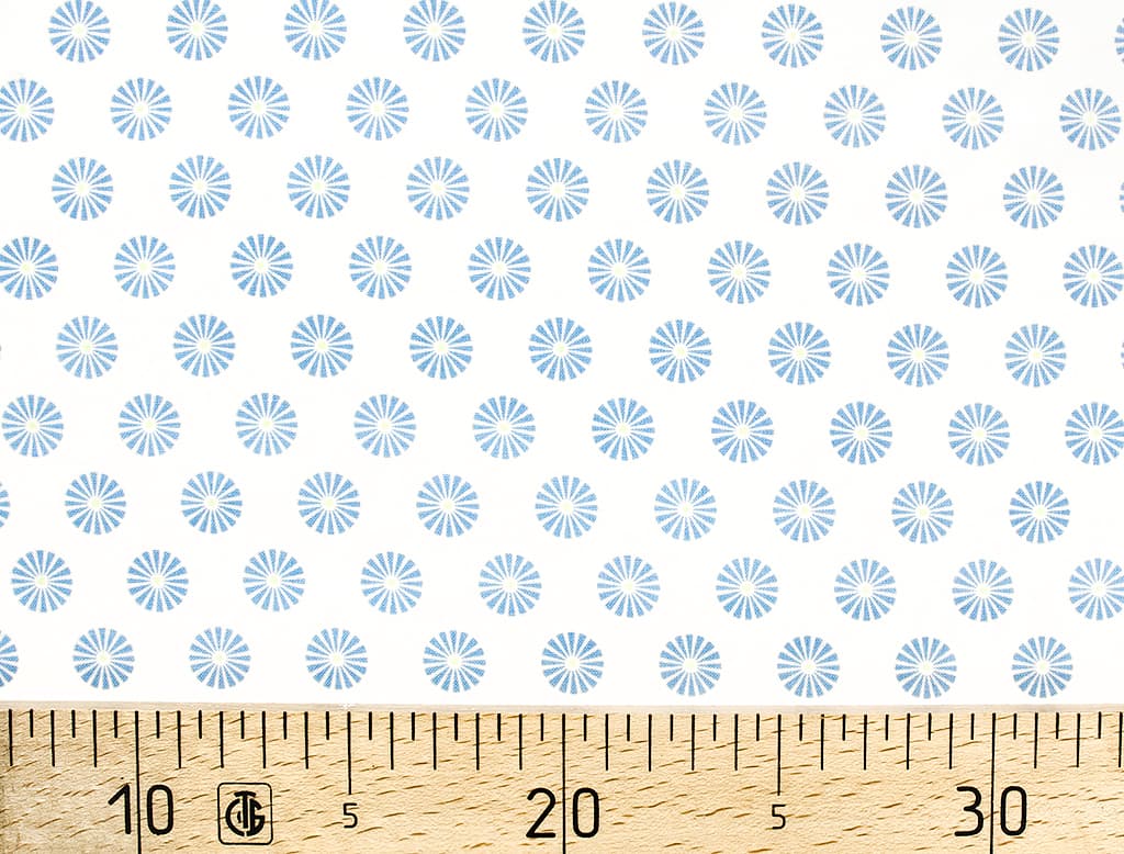Ткань Gütermann Summer Loft (голубые ромашки на белом)