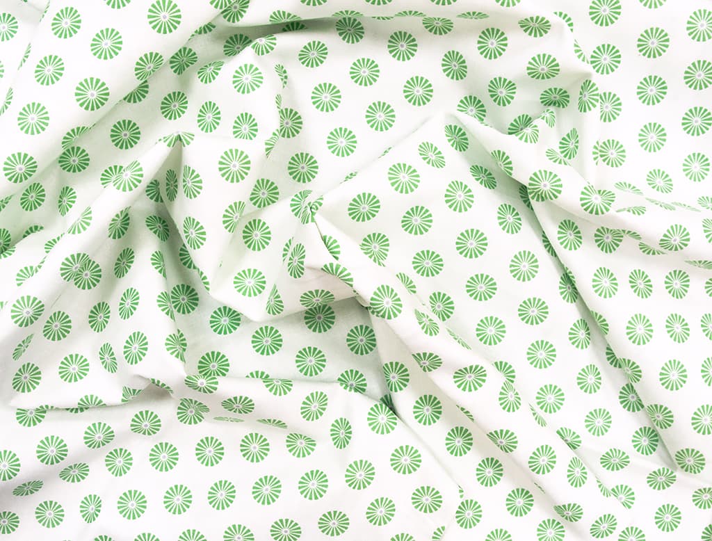 Ткань Gütermann Summer Loft (мятные ромашки на белом) - №1