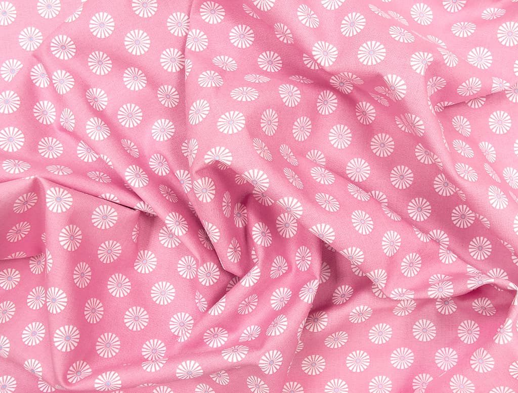 Ткань Gütermann Summer Loft (белые ромашки на розовом) - №1