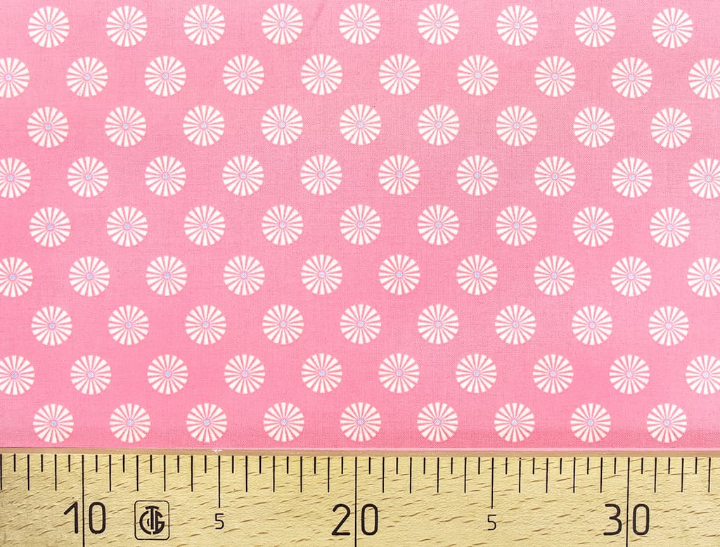 Ткань Gütermann Summer Loft (белые ромашки на розовом)