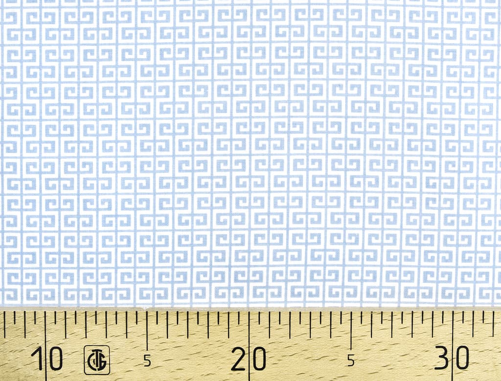 Ткань Gütermann Summer Loft (светло-голубой/белый геометрический узор)