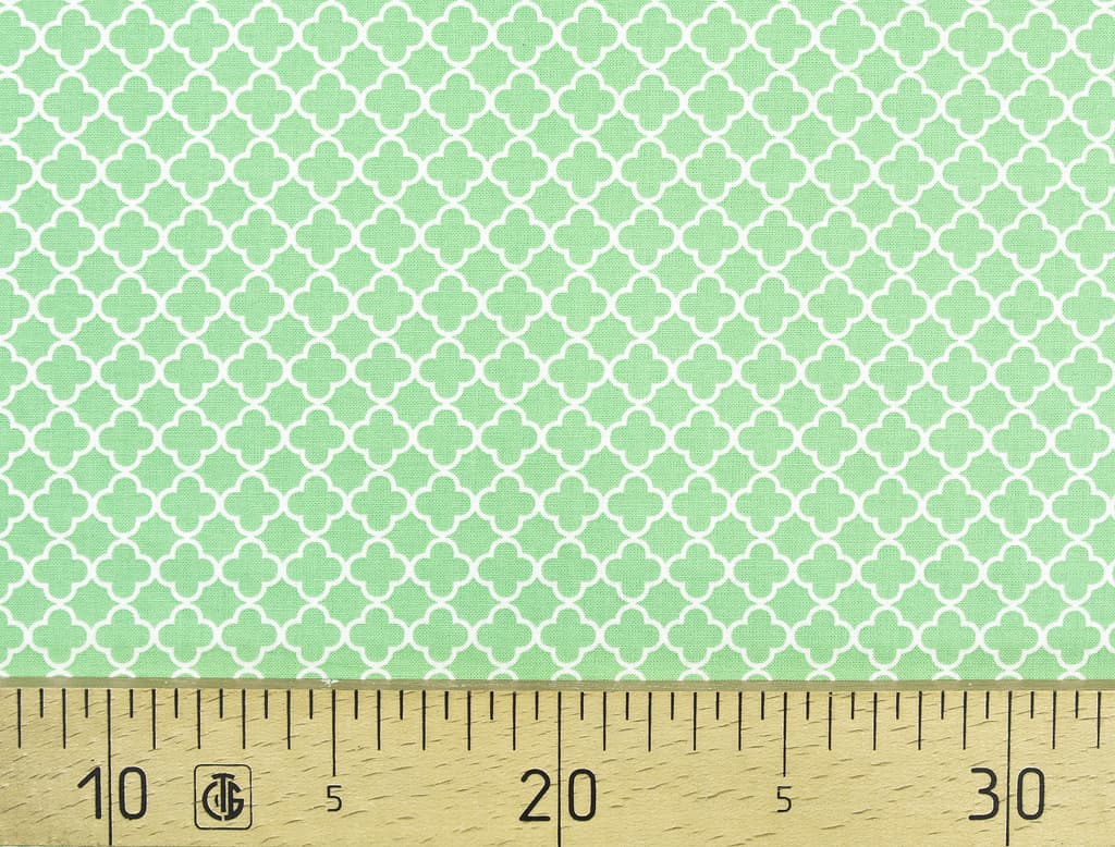 Ткань Gütermann Summer Loft (мятный/белый сетчатый узор)