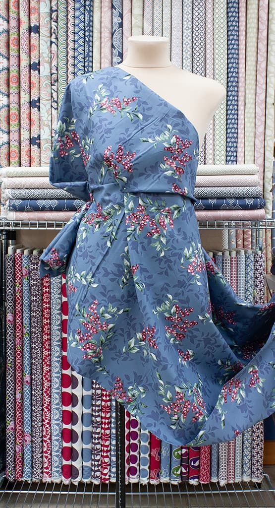 Ткань Gütermann Good Vibes (ягоды на серо-голубом) - №2