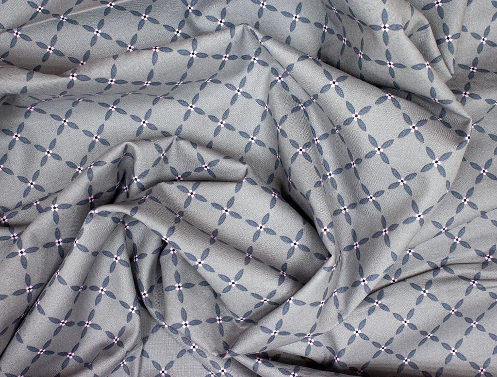 Ткань Gütermann Good Vibes (решетчатый узор на светло-сером) - №1