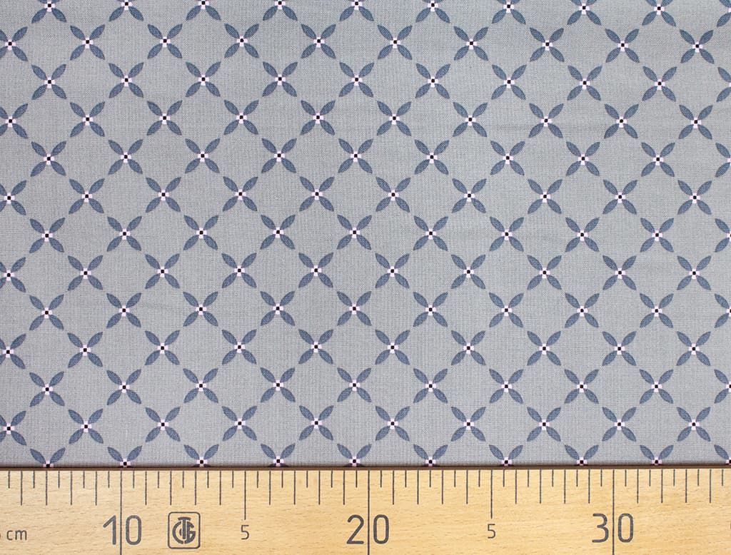 Ткань Gütermann Good Vibes (решетчатый узор на светло-сером)