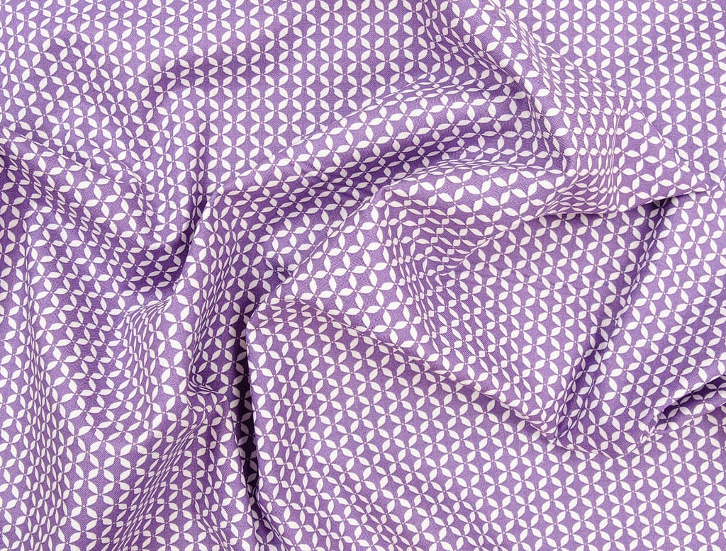 Ткань Gütermann French Cottage (мелкий сиреневый ромбовидный узор на белом) - №1