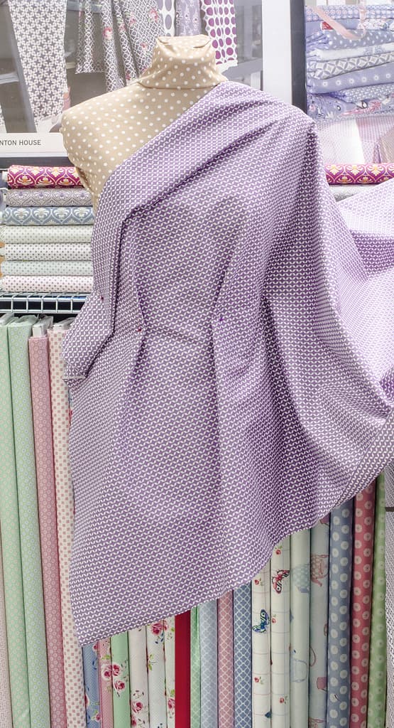 Ткань Gütermann French Cottage (мелкий сиреневый ромбовидный узор на белом) - №2