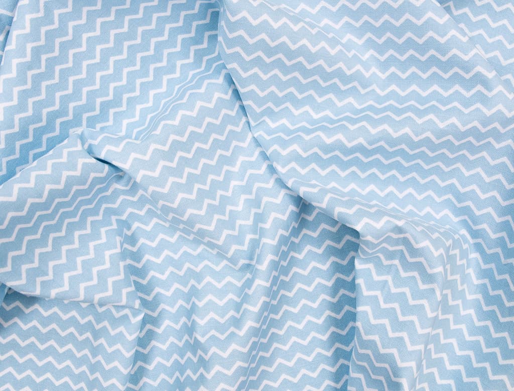 Ткань Gütermann Notting Hill (голубой/белый зиг-заг) - №1