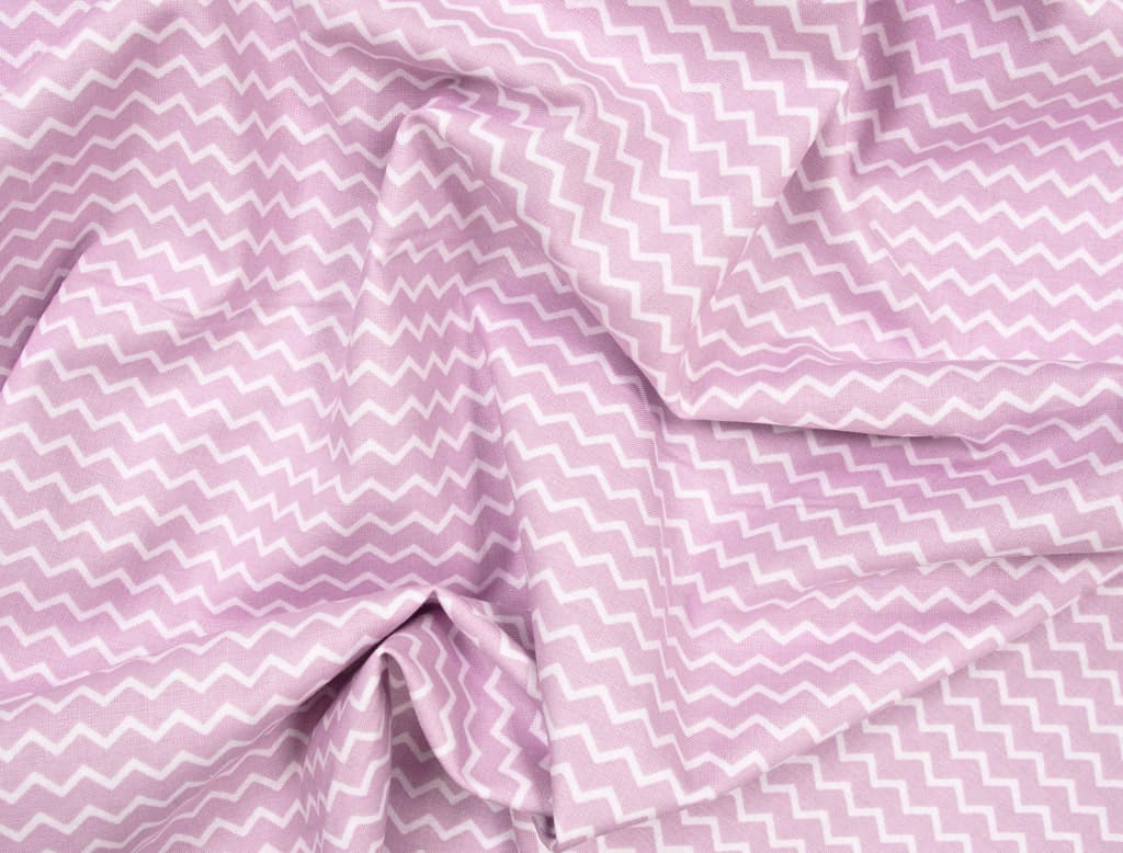 Ткань Gütermann Notting Hill (розовый/белый зиг-заг) - №1