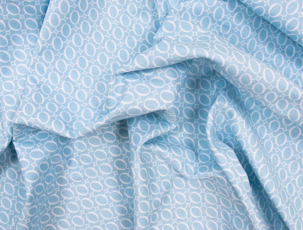 Ткань Gütermann Notting Hill (голубой/белые кольца) - №1