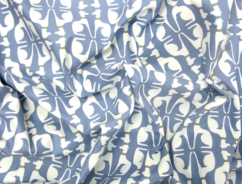 Ткань Gütermann Fenton House (голубой/белые собаки) - №1