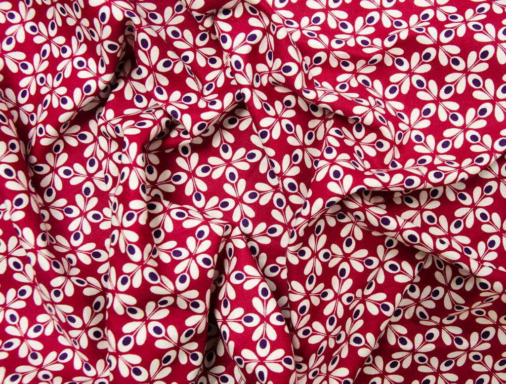 Ткань Gütermann Fenton House (красный в белые цветы) - №1
